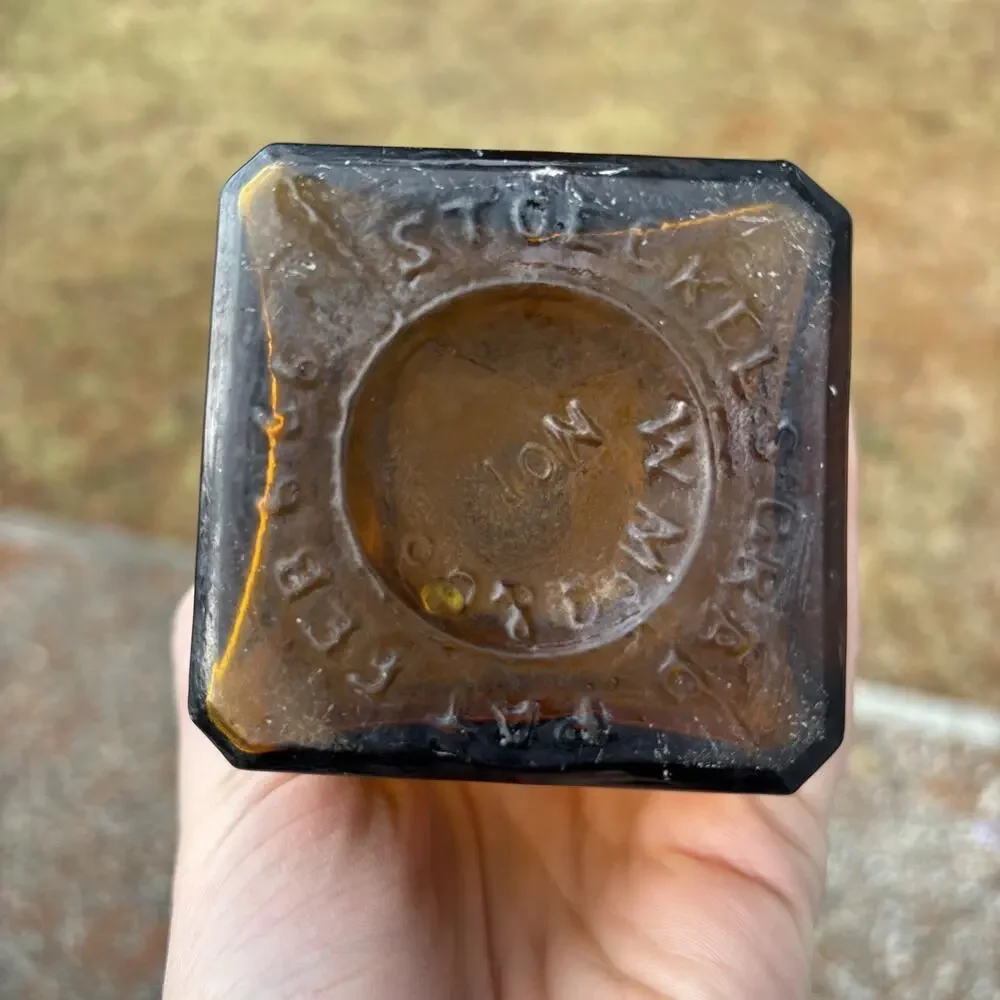 Antique Amber Pat. 1866 Dr SB HARTMAN & Co Michler's Herb Bitters Bottle - Picture 8 of 13